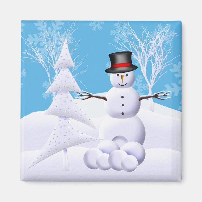 Imán Magnet de Navidades de Snowman (Frente)
