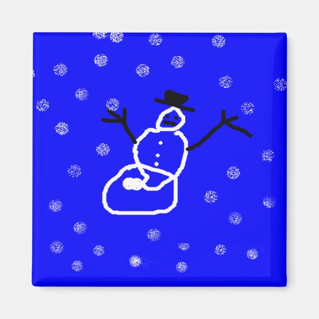 Imán Magnet de Navidades de vacaciones de Snowman - Art (Frente)