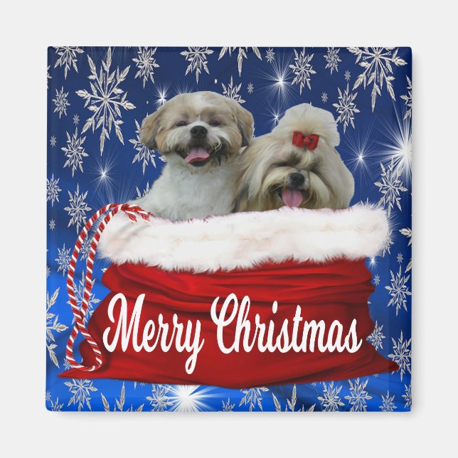 Imán Magnet de Navidades Shih tzu (Frente)
