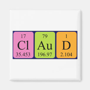 Imán Magnet de nombre de tabla periódica Claud
