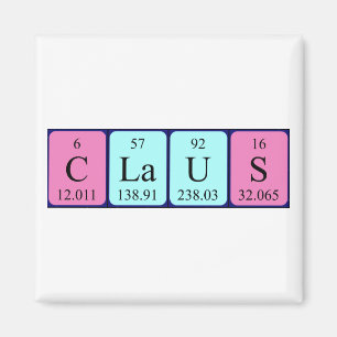 Imán Magnet de nombre de tabla periódica de Claus