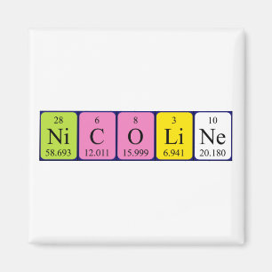 Imán Magnet de nombre de tabla periódica de Nicoline
