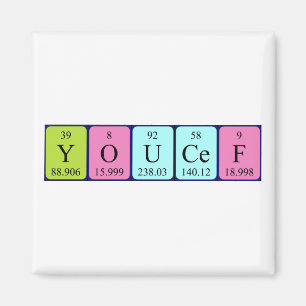 Imán Magnet de nombres de tabla periódica de Youcef