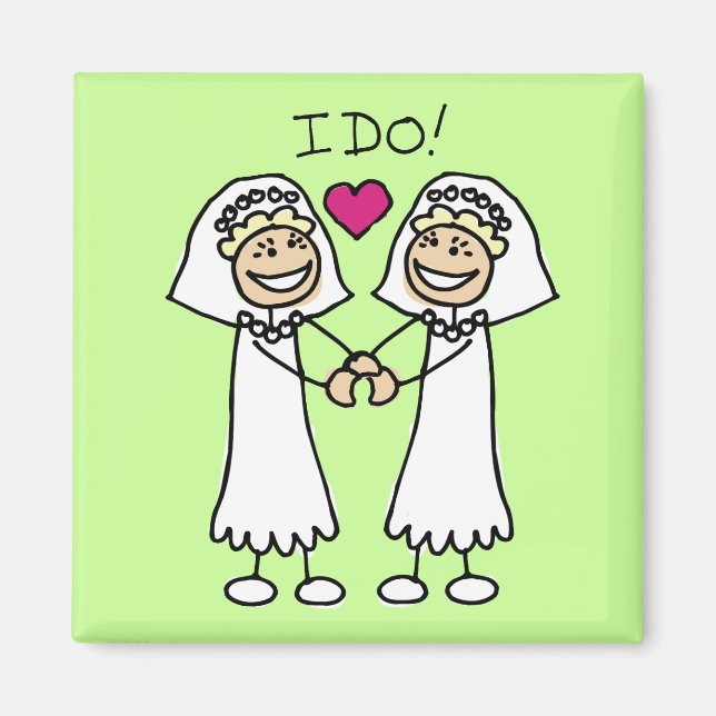 Imán Magnet de novias lesbianas (Frente)