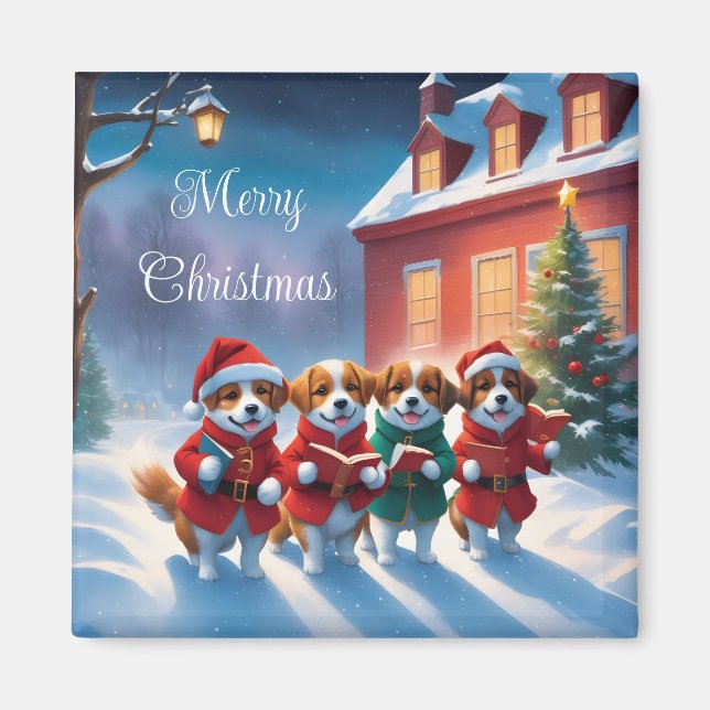 Imán Magnet de perros de vacaciones (Frente)