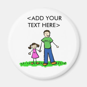Imán Magnet de Personalizado de niñas de papá (Brunette