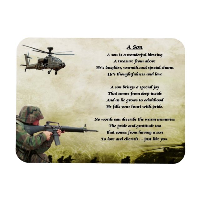 Imán Magnet de poema del soldado del ejército (Horizontal)