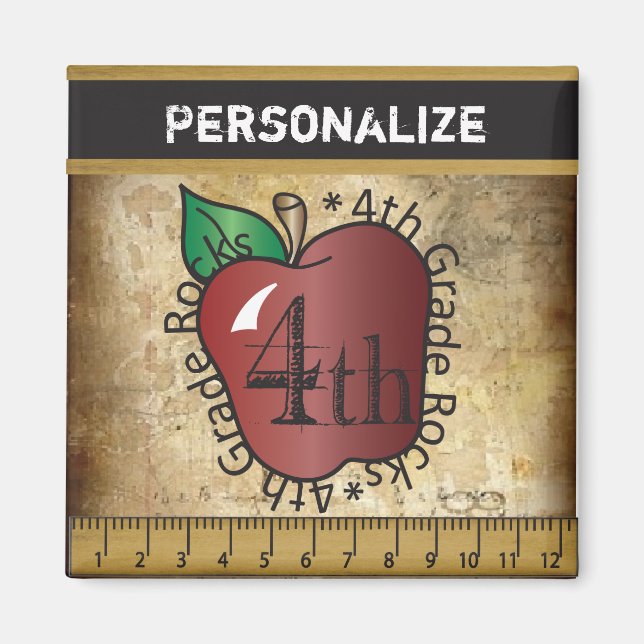 Imán Magnet de profesor de cuarto grado de estilo vinta