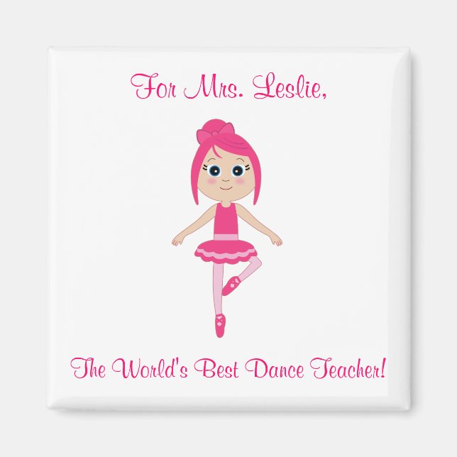 Imán Magnet de profesor de danza con bailarina principi (Frente)