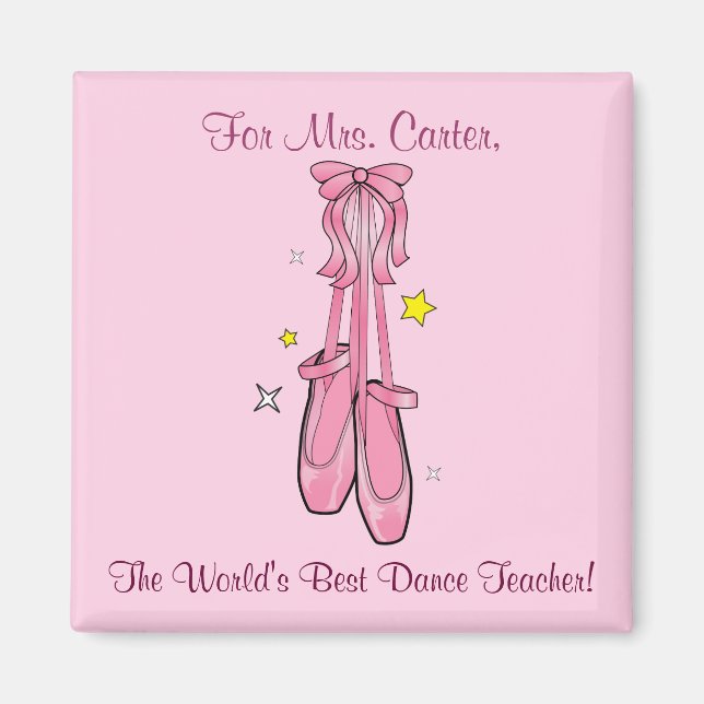 Imán Magnet de profesor de danza con zapatos de ballet  (Frente)