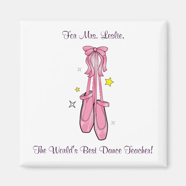 Imán Magnet de profesor de danza con zapatos de ballet  (Frente)