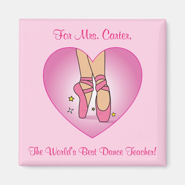 Imán Magnet de profesor de danza con zapatos de ballet (Frente)