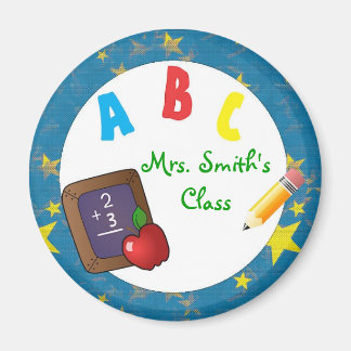 Imán Magnet de profesores de la escuela Blue Chalkboard