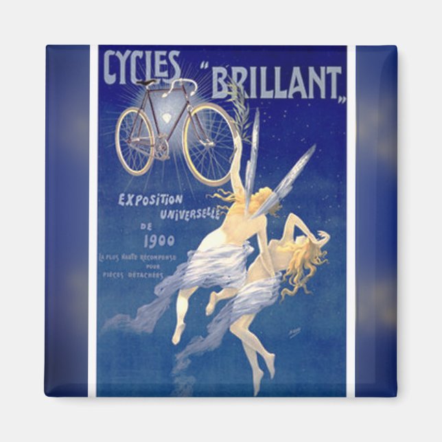 Imán Magnet de publicidad en bicicleta francesa (1900) (Frente)