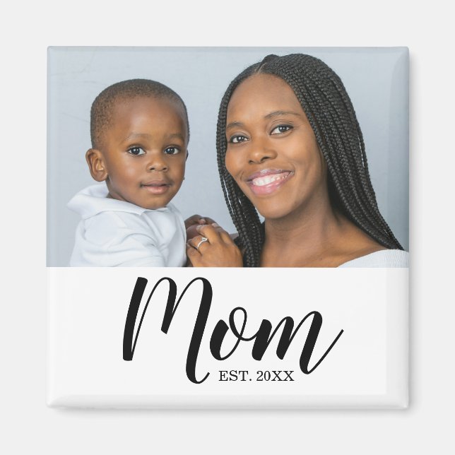 Imán Magnet de regalo fotográfico establecido por mamá (Frente)