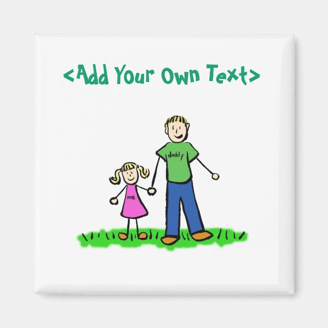 Imán Magnet de regalo para niñas Personalizados de papá (Frente)