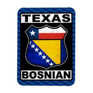 Imán Magnet de Rótulo bosnio-americano de Texas