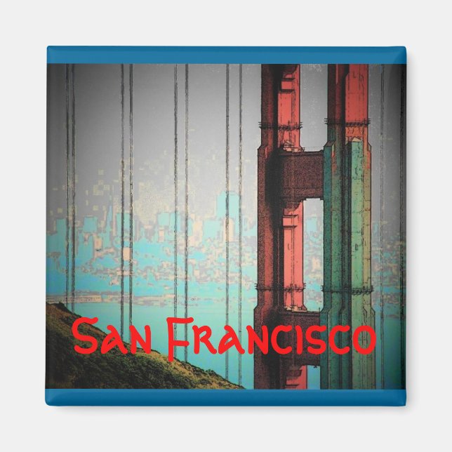 Imán Magnet de San Francisco (azul) (Frente)