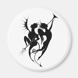 Imán Magnet de silueta de ángel y diablo