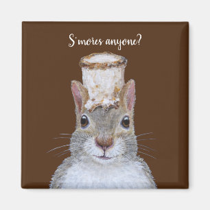 Imán Magnet de S'mores con ardilla linda