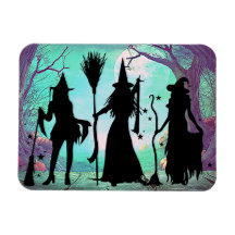Magnet de tres brujas Halloween Flexible de 3"x4"