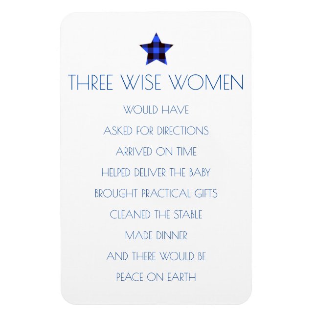 Imán Magnet de tres mujeres Navidades sabias (Vertical)