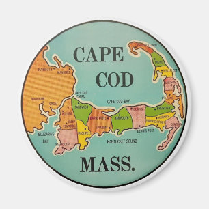 Imán Magnet de viaje vintage de Cape Cod Massachusetts