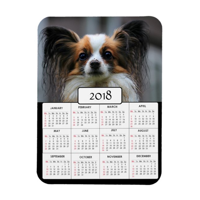 Imán Magnet del calendario de fotos de perros personali (Vertical)