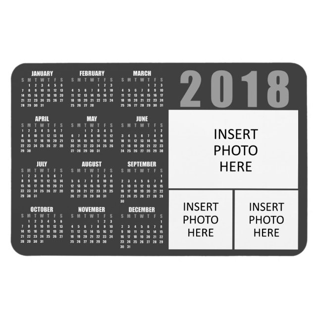 Imán Magnet del calendario de fotos familiares 2018 - 3 (Horizontal)