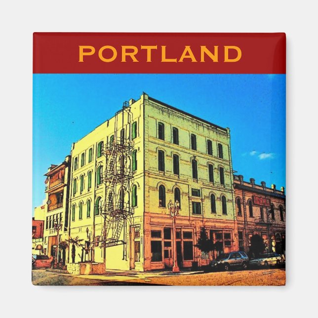 Imán Magnet del distrito de Pearl de Portland (Frente)