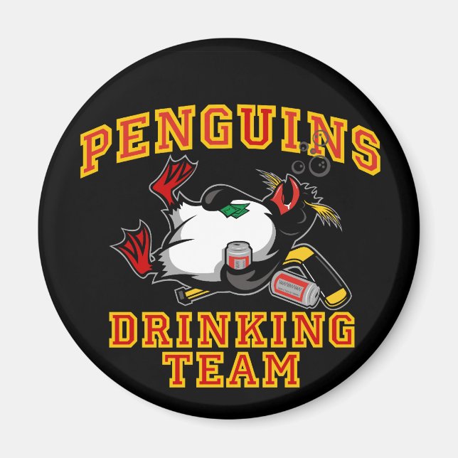 Imán Magnet del equipo de bebidas de los pingüinos (Frente)