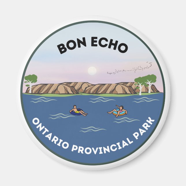 Imán Magnet del Parque Provincial Bon Echo Ontario (Frente)