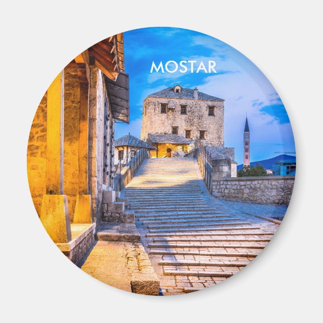 Imán Magnet del Puente Viejo de Mostar, Bosnia-Herzegov (Frente)