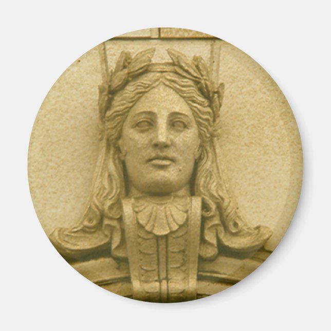 Imán Magnet - Detalle de arquitectura - Cabeza femenina (Frente)