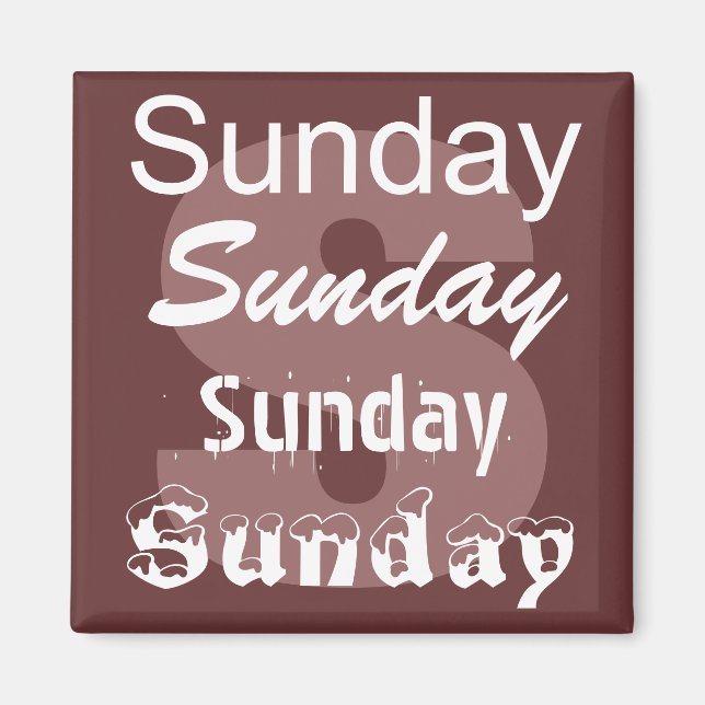 Imán Magnet Día de la Semana Domingo (Frente)