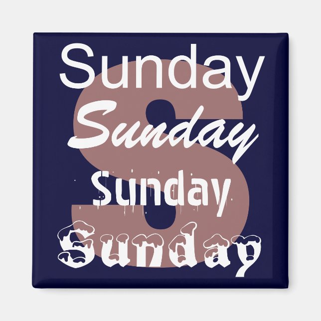 Imán Magnet Día de la Semana Domingo (Frente)