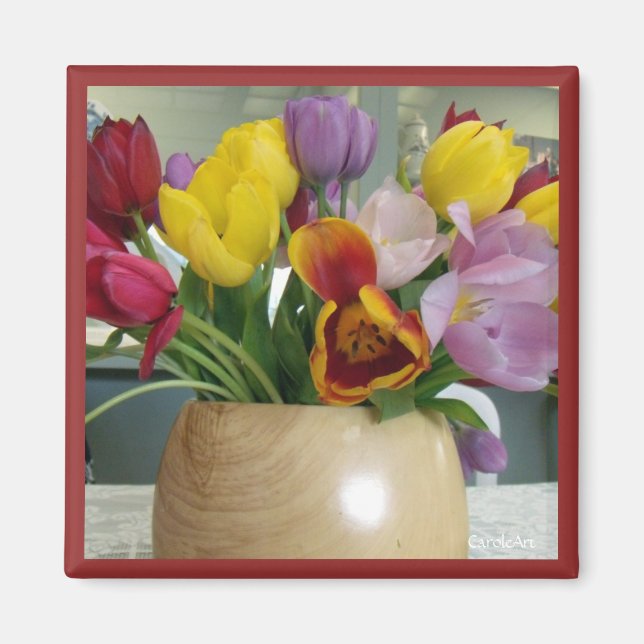 Imán Magnet "Dutch Tulips Bouquet" (Frente)