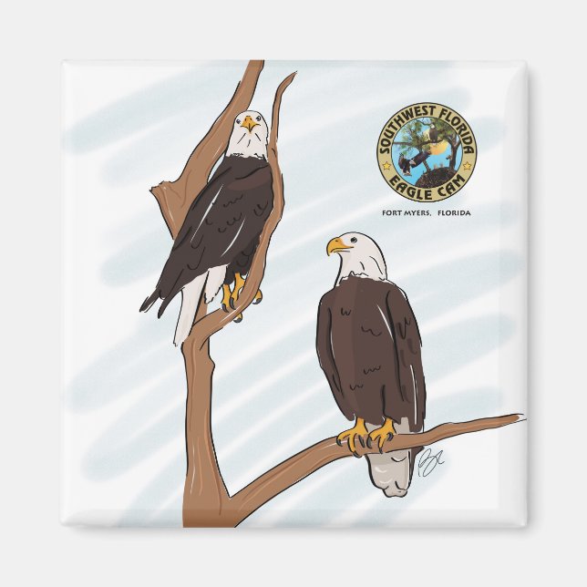 Imán Magnet Eagle Cam del Suroeste de Florida (Frente)