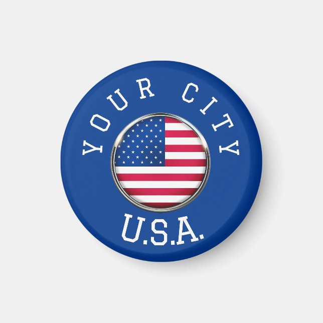 Imán Magnet - EE. UU. personalizado - Añadir su nombre  (Frente)