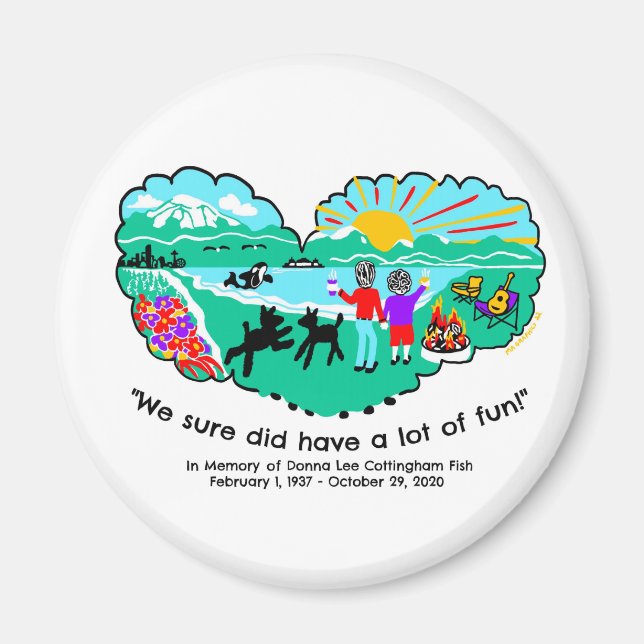 Imán Magnet en memoria de Donna LC Fish (Frente)