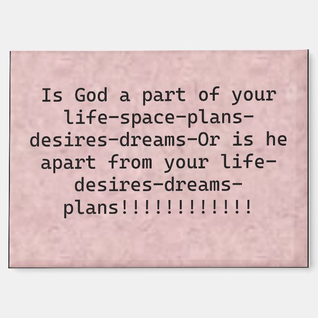 Imán Magnet "¿Es Dios parte de tu vida?" (Anverso)