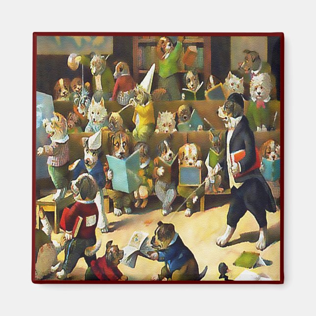 Imán Magnet: Escuela de Perros de Louis Wain (Frente)