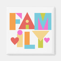 Magnet FAMILIAR -letras de bloque de color-color B