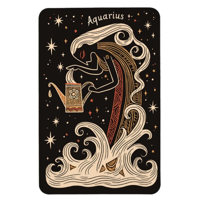 Imán Magnet flexible Aquarius Celestial Zodiac Art (Vertical)