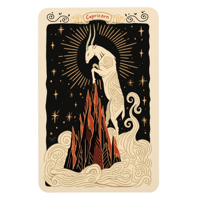 Imán Magnet flexible Capricornio Zodiaco Celestial (Vertical)