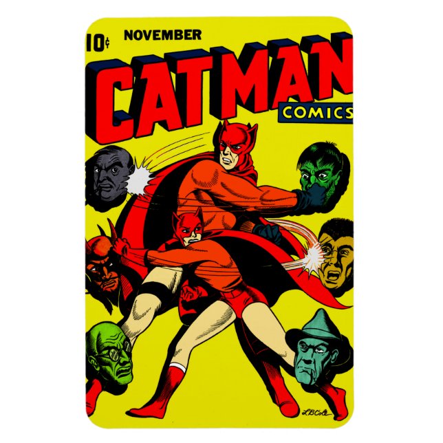 Imán Magnet flexible de cómics CAT-MAN de los años 40 (Vertical)