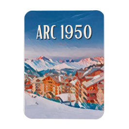 Imán Magnet Flexible Les Arcs Estación de esquí 1950