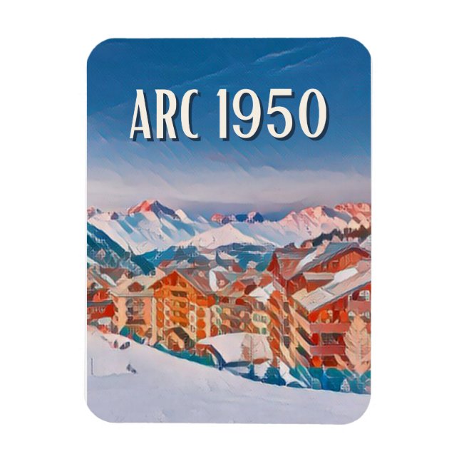 Imán Magnet Flexible Les Arcs Estación de esquí 1950 (Vertical)