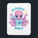 Imán Magnet flexible Octopus Baby<br><div class="desc">Craquez pour cette adorable pieuvre bébé au style kawaii, habillée d'un petit t-shirt bleu et entourée d'étoiles scintillantes ! Un design marin plein de douceur et de bonne humeur, parfait pour les amoureux de la mer, les parents, et tous les fans d'animaux marins mignons. Idéal comme cadeau original pour un...</div>