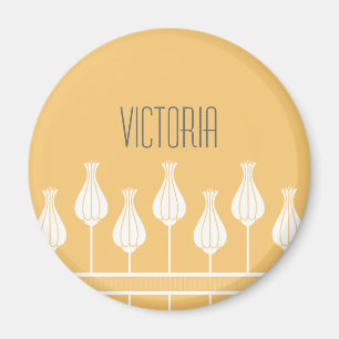 Imán Magnet floral Coral Art Deco